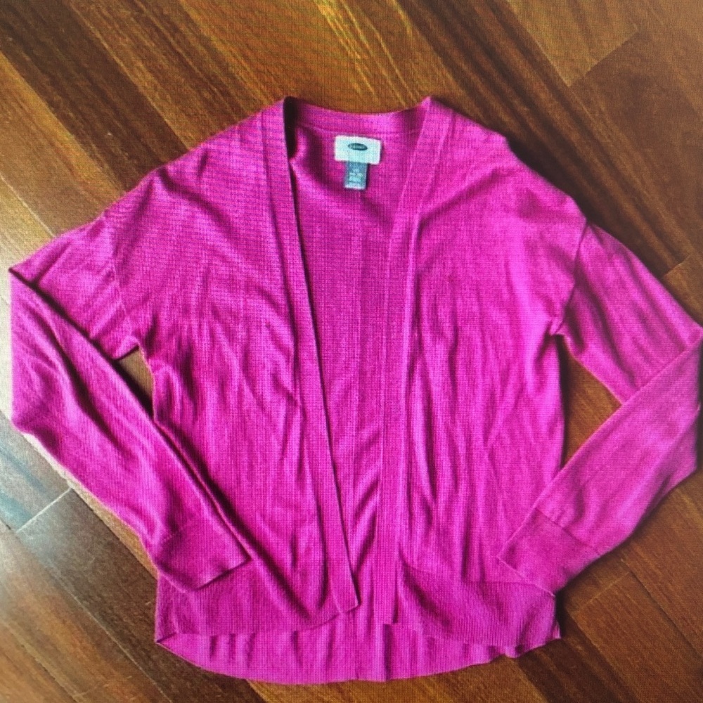 Pink Open Front Cardigan